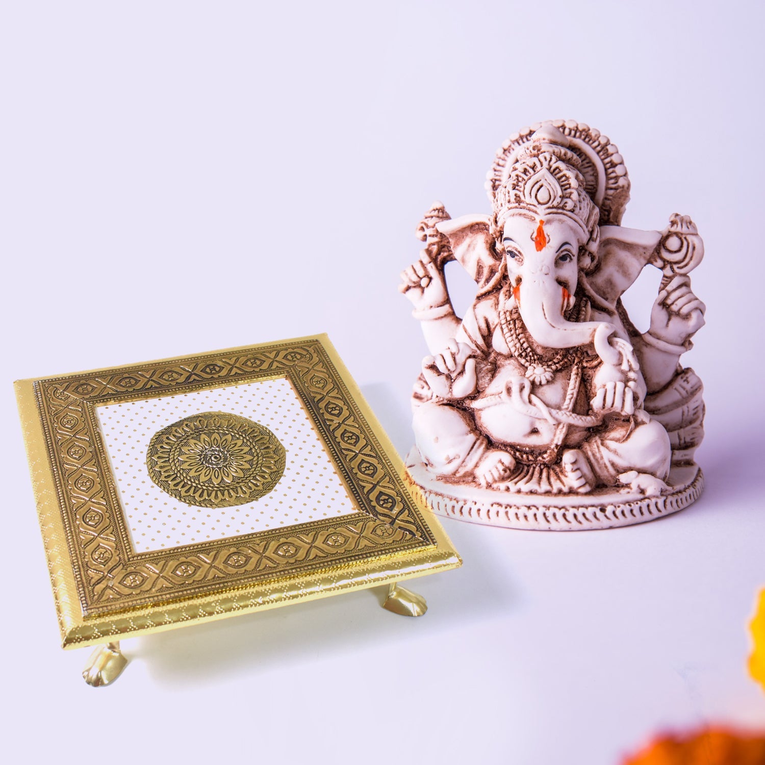 Lakshmi Embossed Golden Patla Lakshmi Embossed Golden Patla